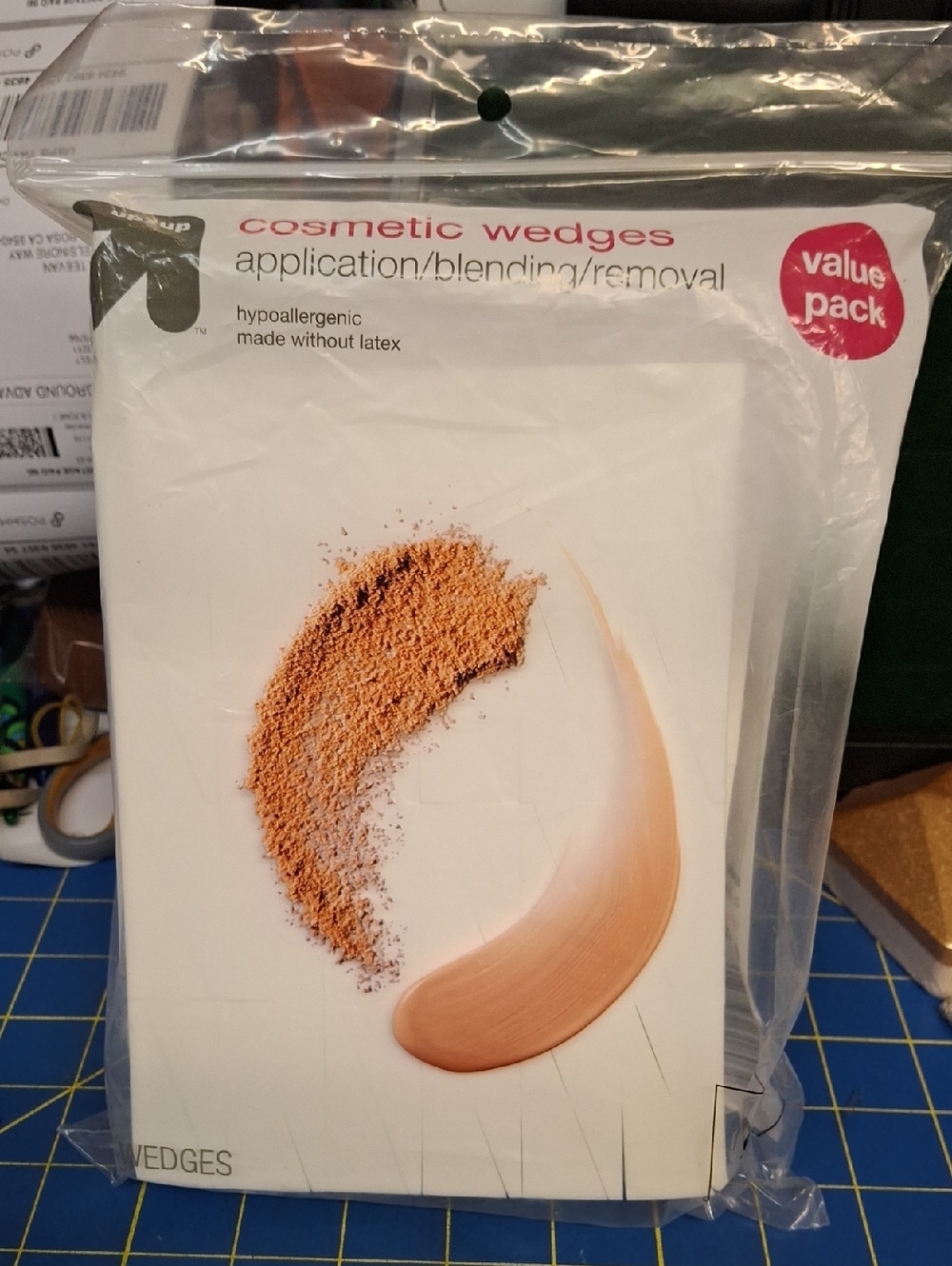 Cosmetic Wedges Value Pack - Beige/Cream 96 Wedges New Sealed Pack